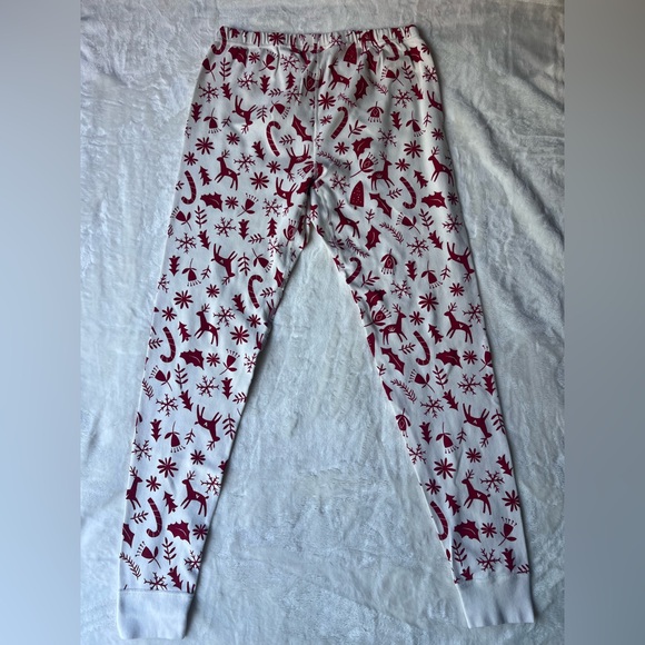 Hanna Andersson Women Holiday Pajama PJ Pants Deer Long John Red White Sz Large - Picture 3 of 4